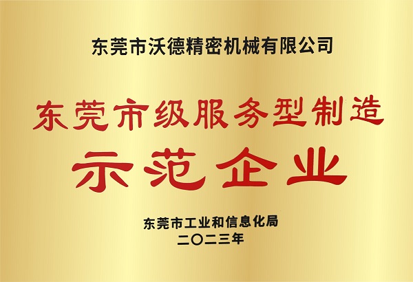 東莞市級(jí)服務(wù)型制造示范企業(yè)